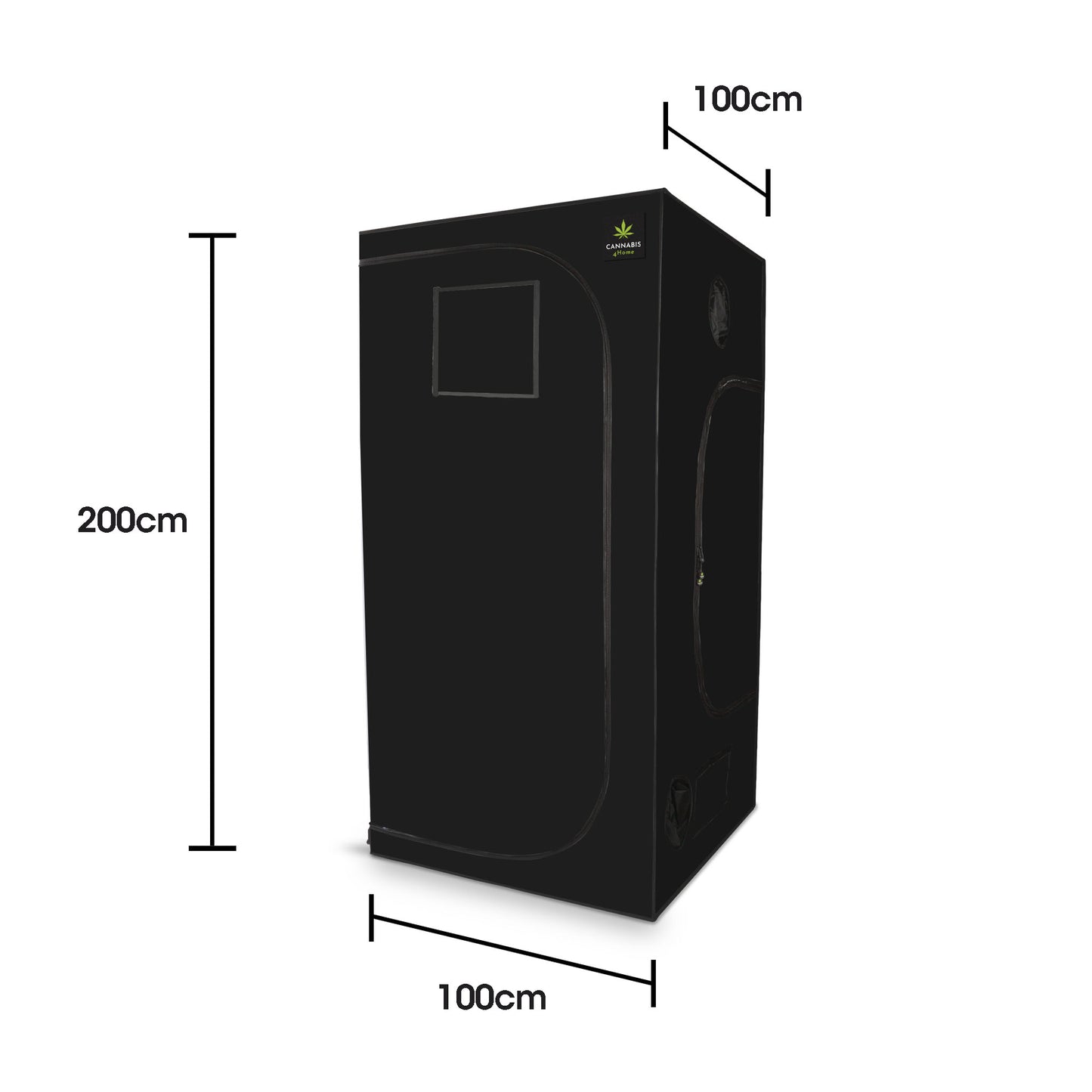 Growbox schwarz Maße